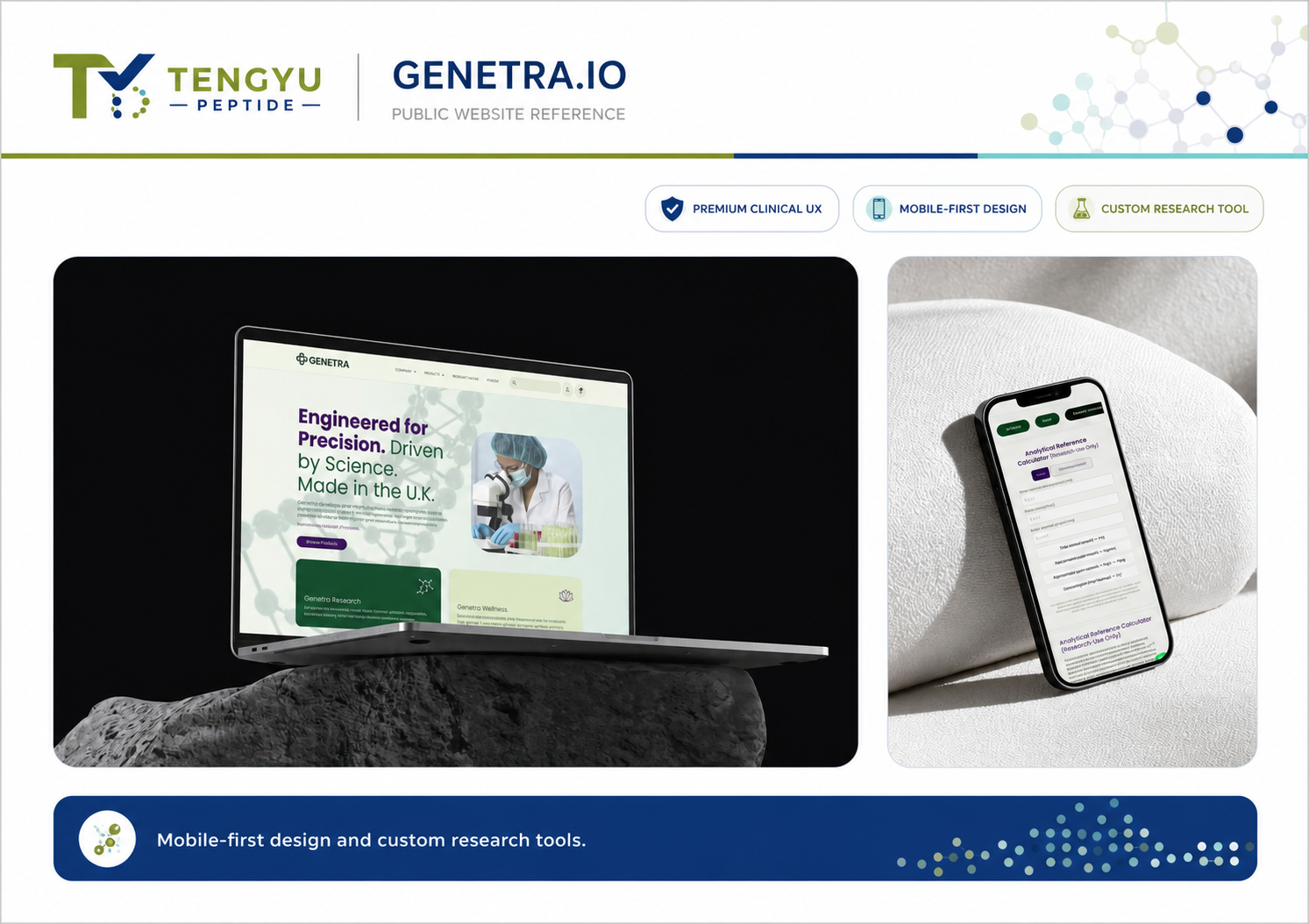 Genetra.io public website reference presented by Tengyu Peptide